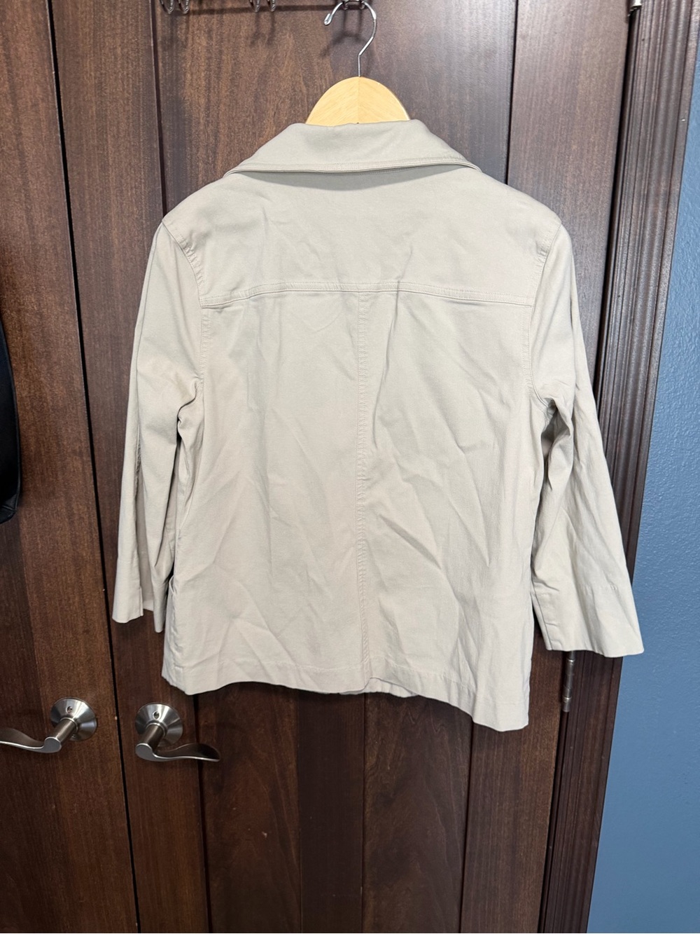 JM Collection Neutral Beige Zip-Up Utility Jacket - Picture 4 of 4